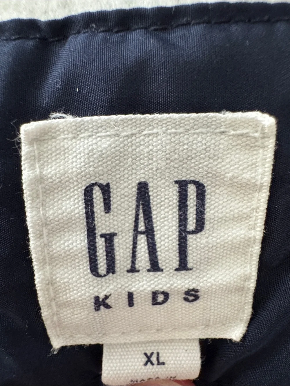 GAP Cream Sherpa Jacket with Navy Chest Pocket
